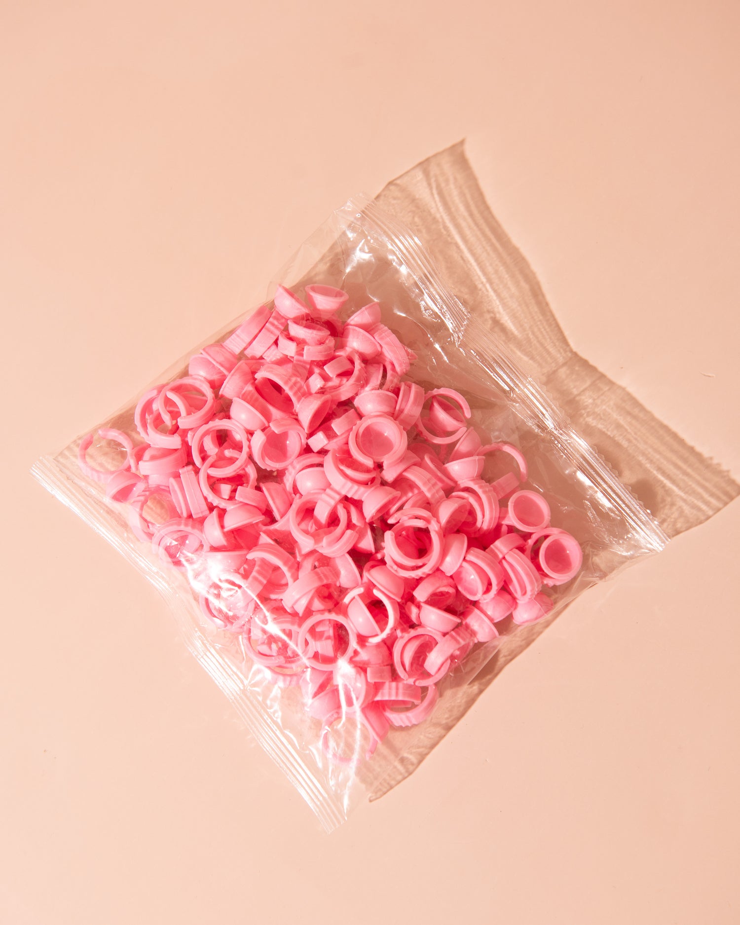 Pink Glue Rings 100 pieces