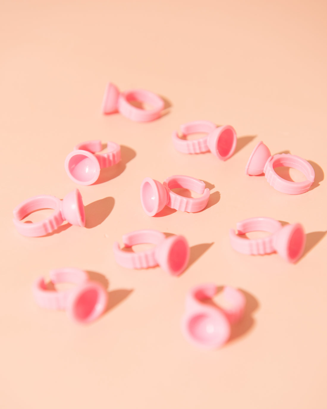 Pink Glue Rings 100 pieces