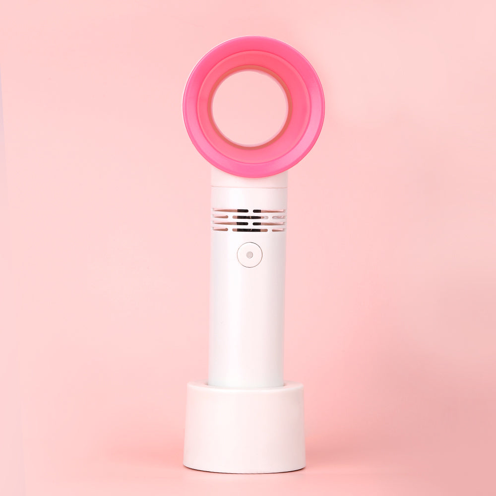 Mini Blade less Lash Fan in White and Pink
