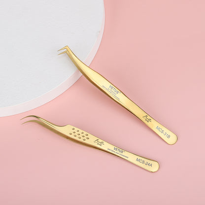 L Shape Lash Tweezer with Curved Isolation Tweezer